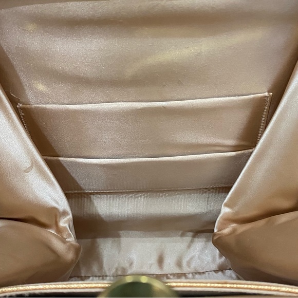 Vintage Sydney of California Brown Croc Leather Trim Top Handle Clutch Handbag - Picture 16 of 16